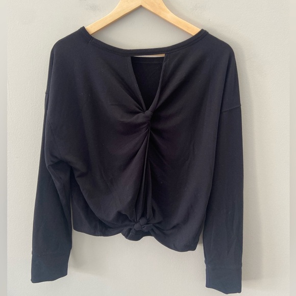 Old Navy Loose French Terry Twist Back Crewneck Sweater - Picture 3 of 3